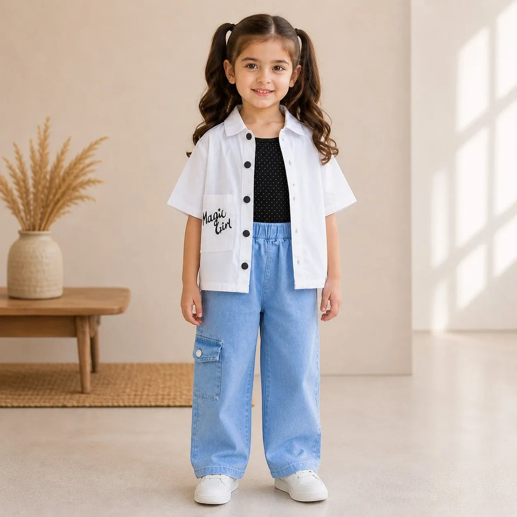 Premium Girls 3 Piece Casual Fashion Co-Ord Set | New Shirt Design for Girl | Hatchlingzz