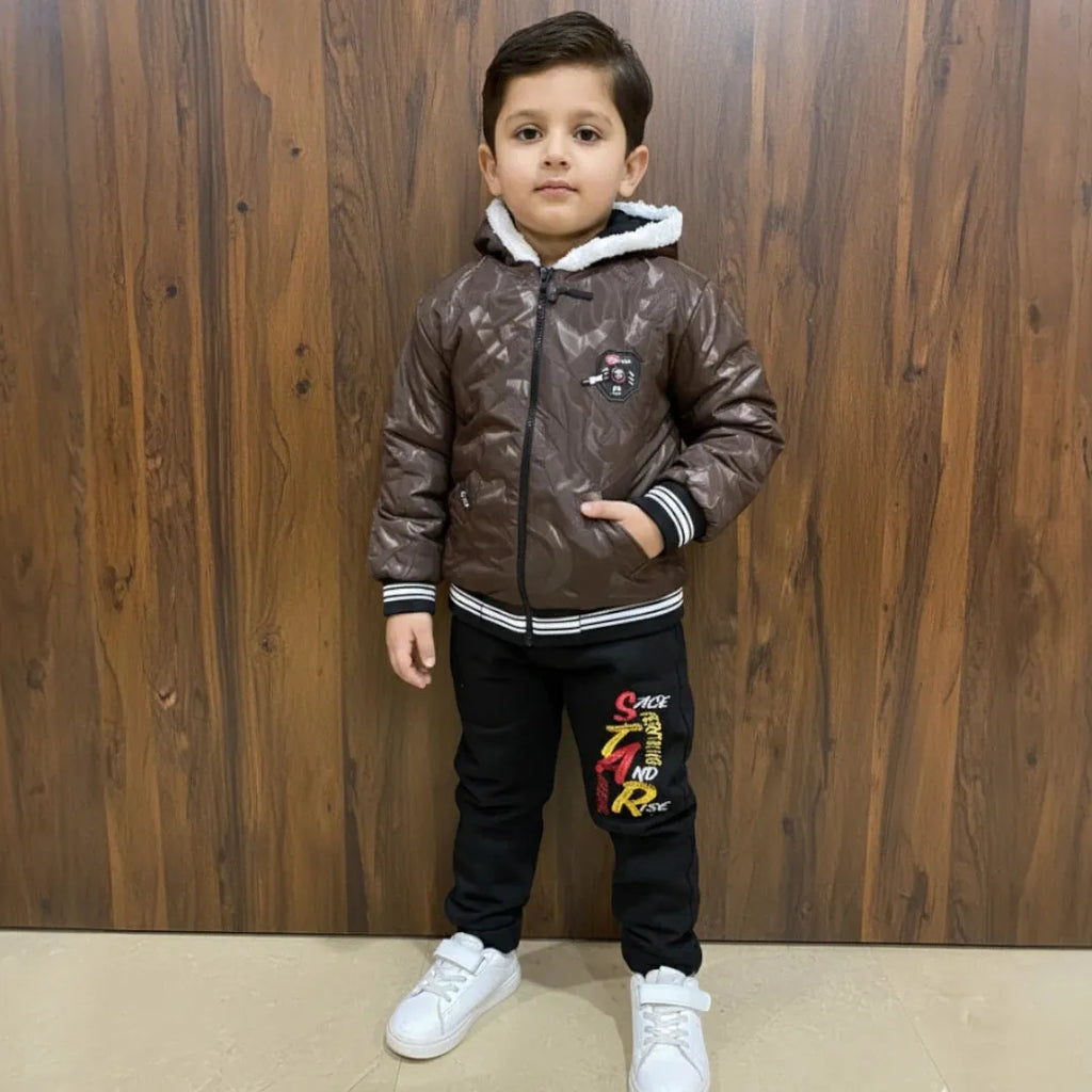 Brown Winter Hooded Jacket Outfit