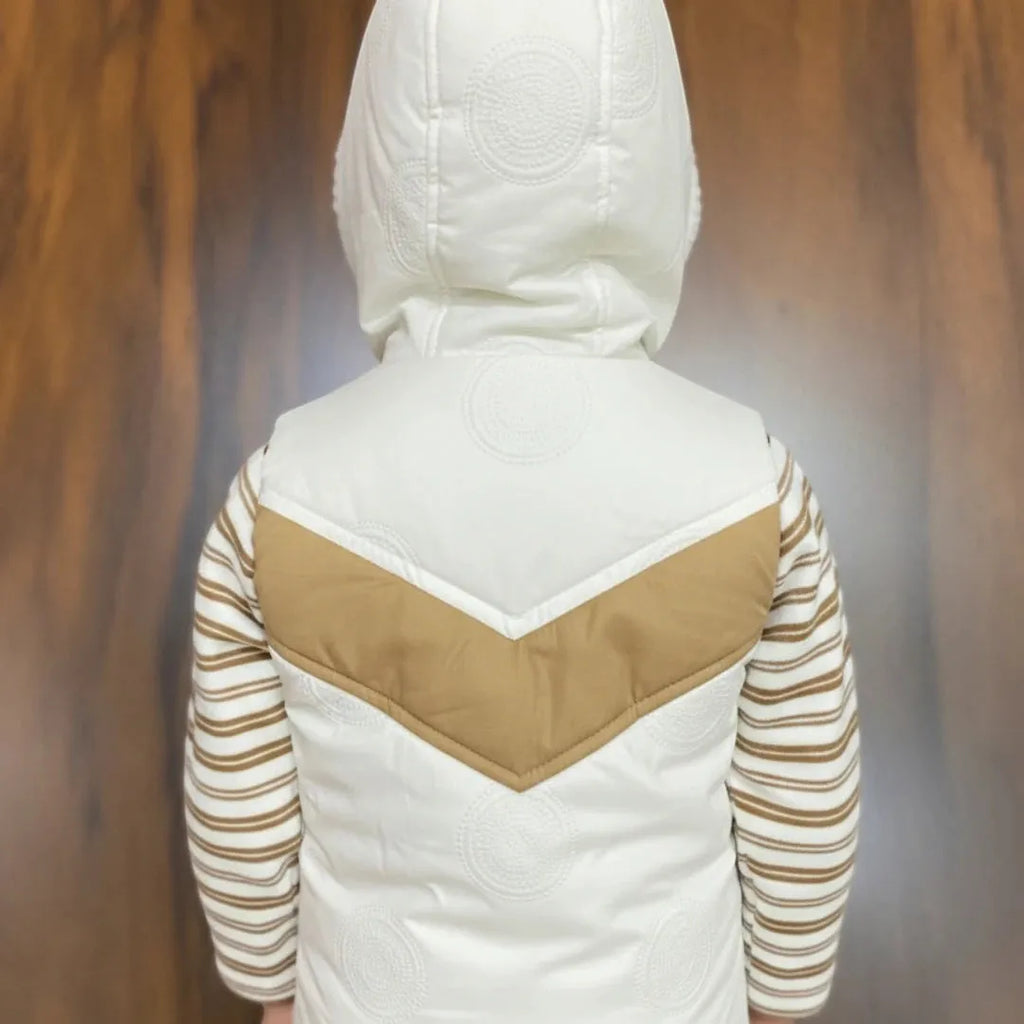 Brown and White Winter Jacket Outfit