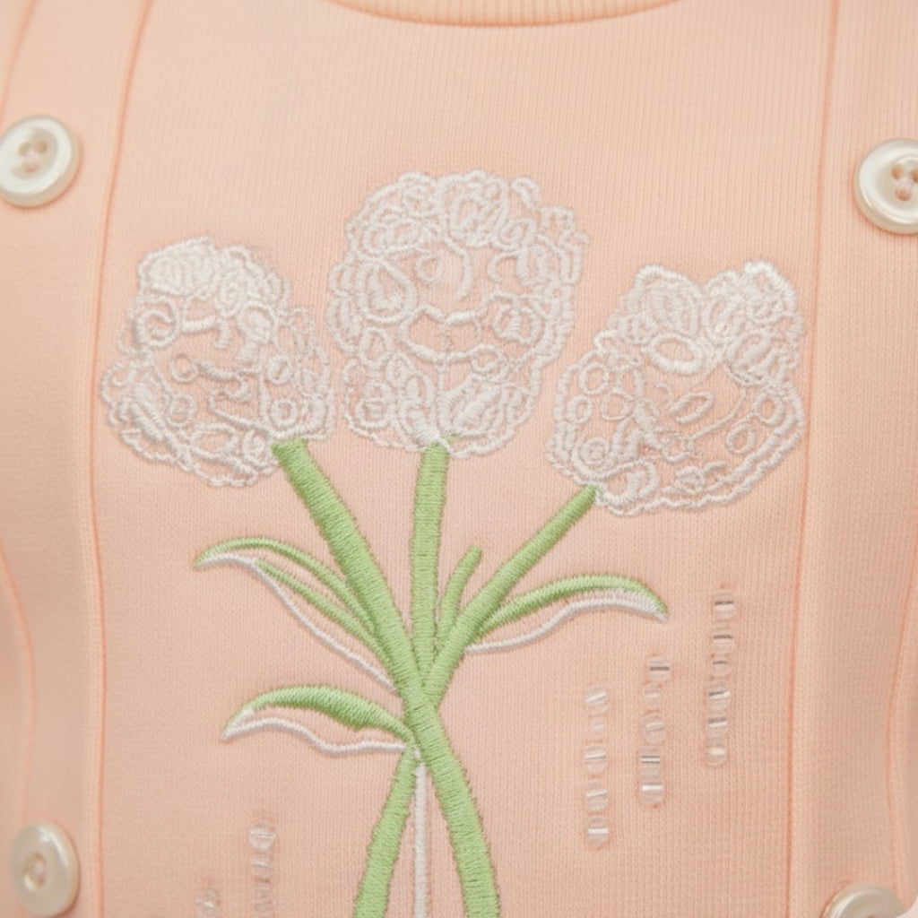 Girls Peach Fleece Tracksuit Back Fabric