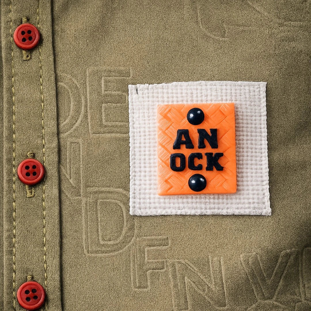 Olive green boys long sleeve button down shirt with red buttons and chest patch detail, premium kids smart casual outfit, trendy boys party wear and Eid collection shirt in Pakistan