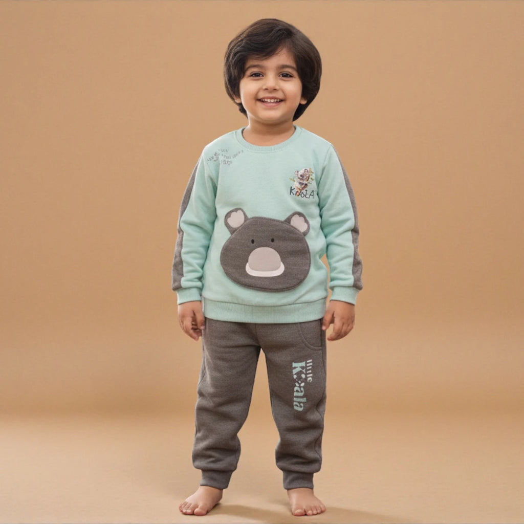 Light Blue Teddy Bear Tracksuit Set