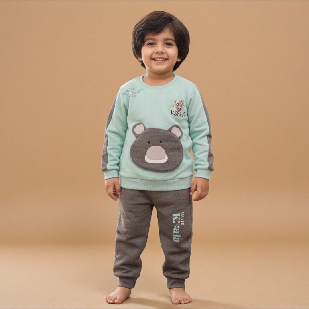 Light Blue Teddy Bear Tracksuit Set