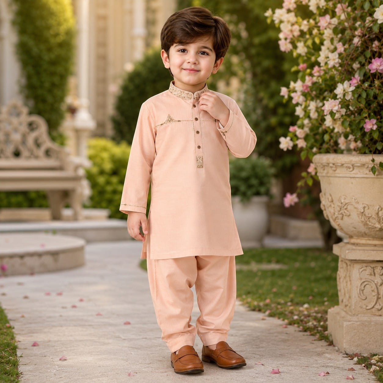 Light pink Shalwar Kameez for boys