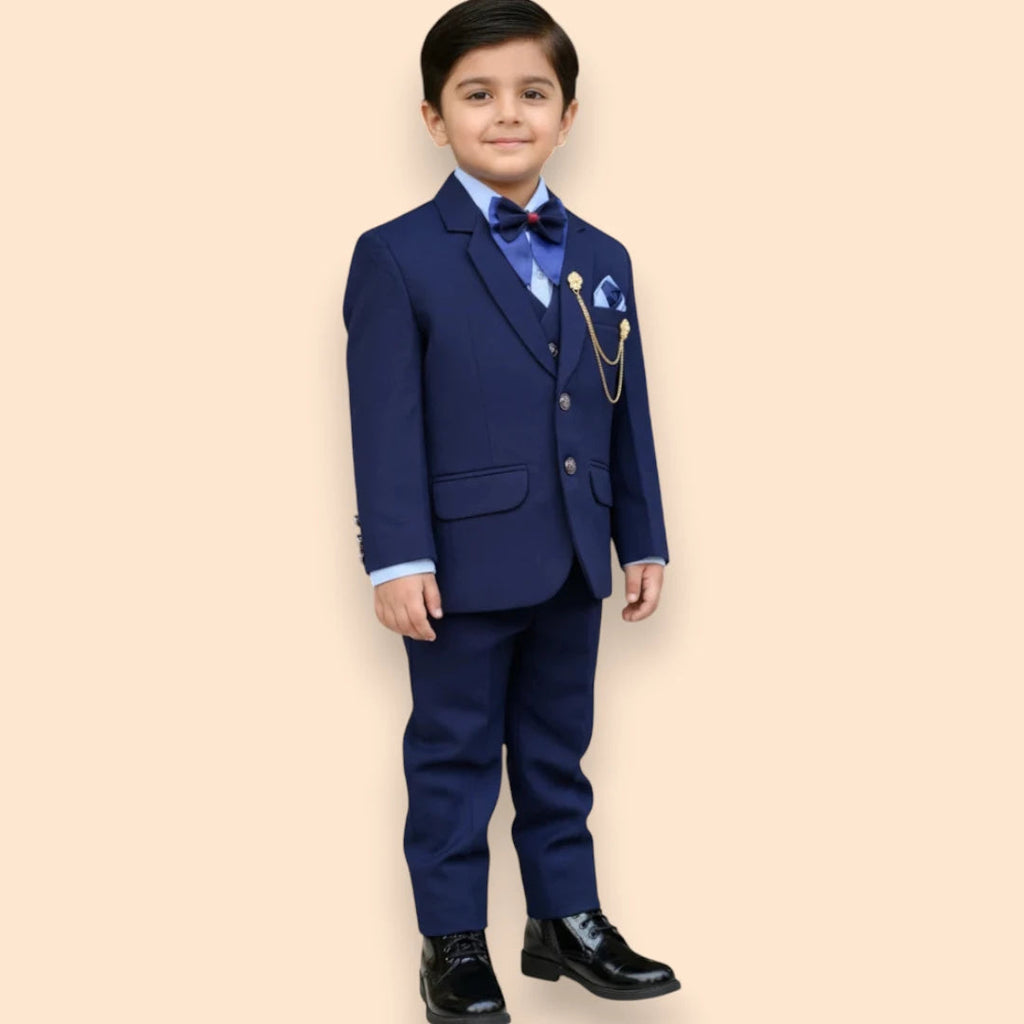 navy blue formal 5 piece suit 