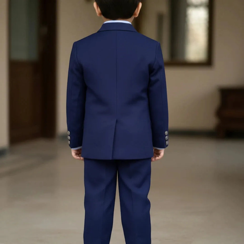Navy Blue Formal Suit Back