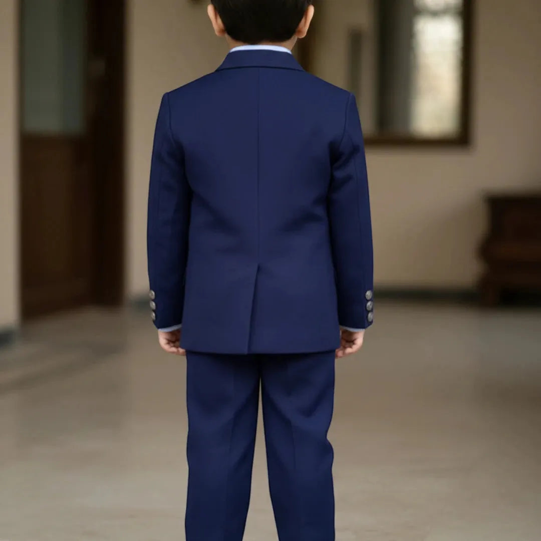 Navy Blue Formal Suit Back