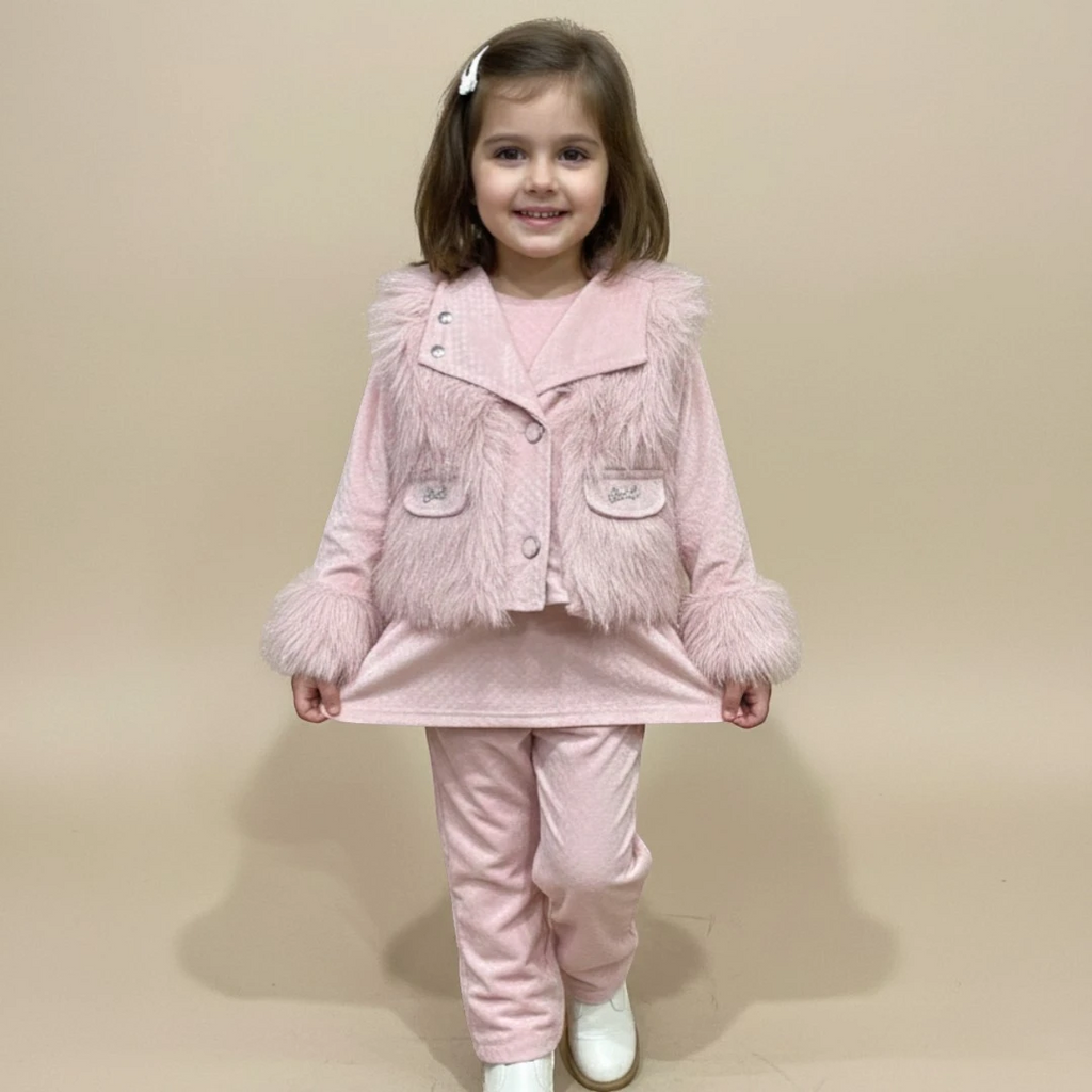 Pink Fur Jacket Winter Outfit For Girls in Pakistan