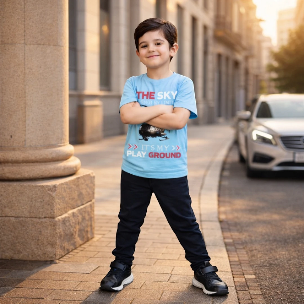 sky blue graphic T shirt, Soft, comfortable , breathable fabric