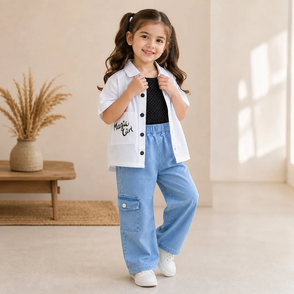 Premium Girls 3 Piece Casual Fashion Co-Ord Set | New Shirt Design for Girl | Hatchlingzz