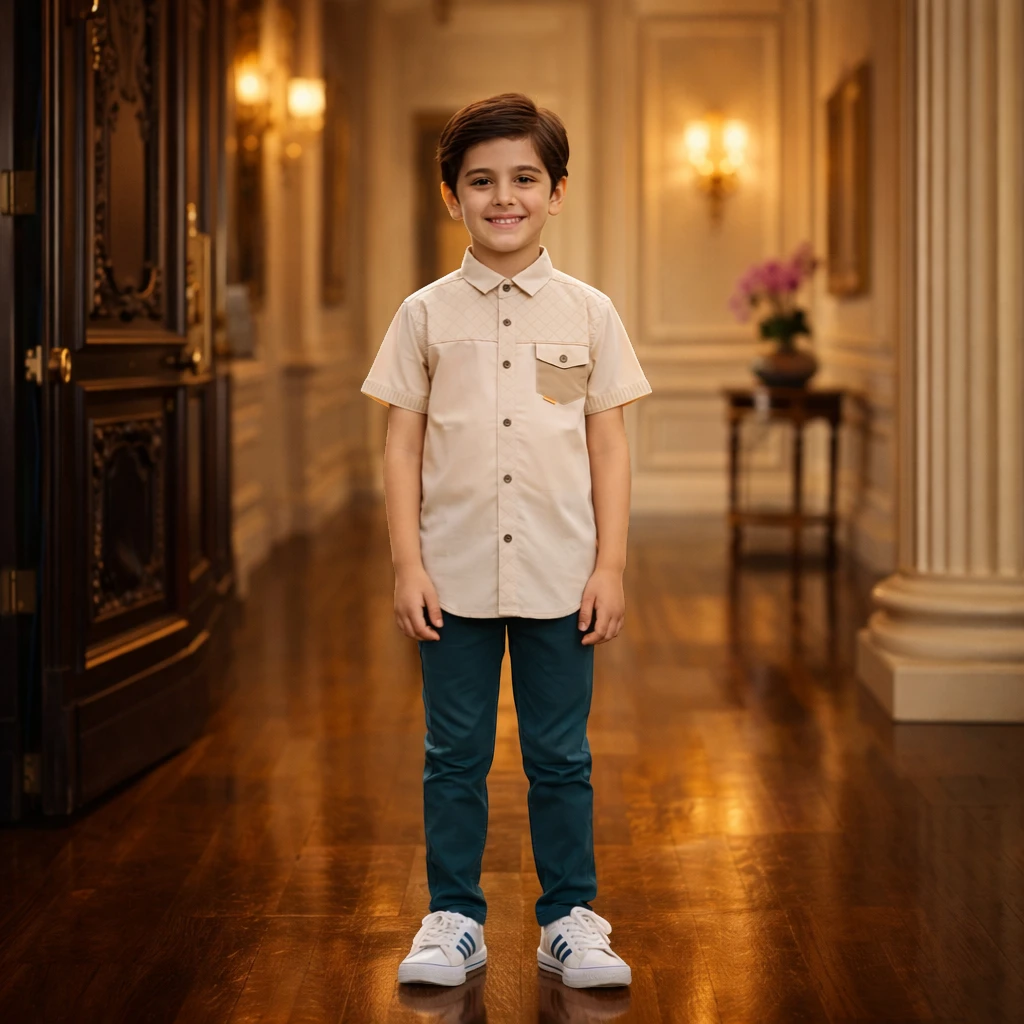 stylish short sleeves kids summer casual shirt