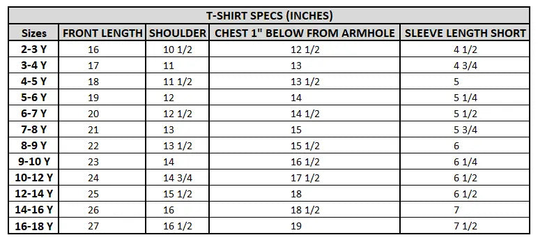 Size chart for Black Soft Blend Summer Top New Shirt Design for Girl
