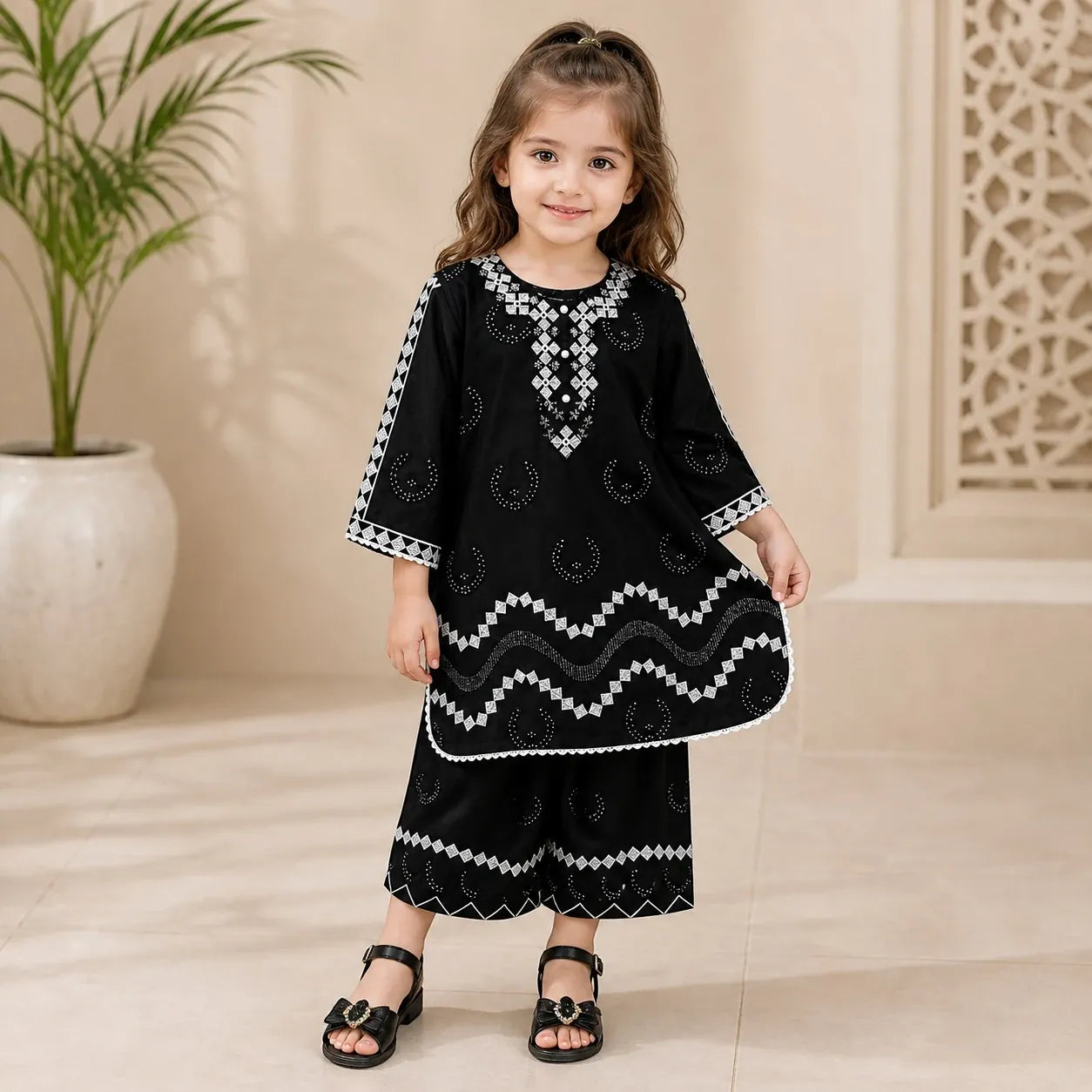 girls black shalwar kameez for summer collection