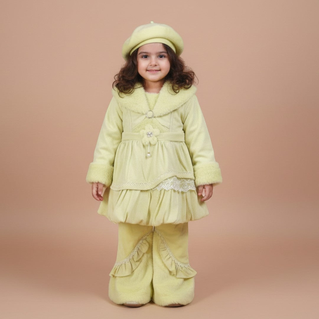 Girls Green Winter Frock