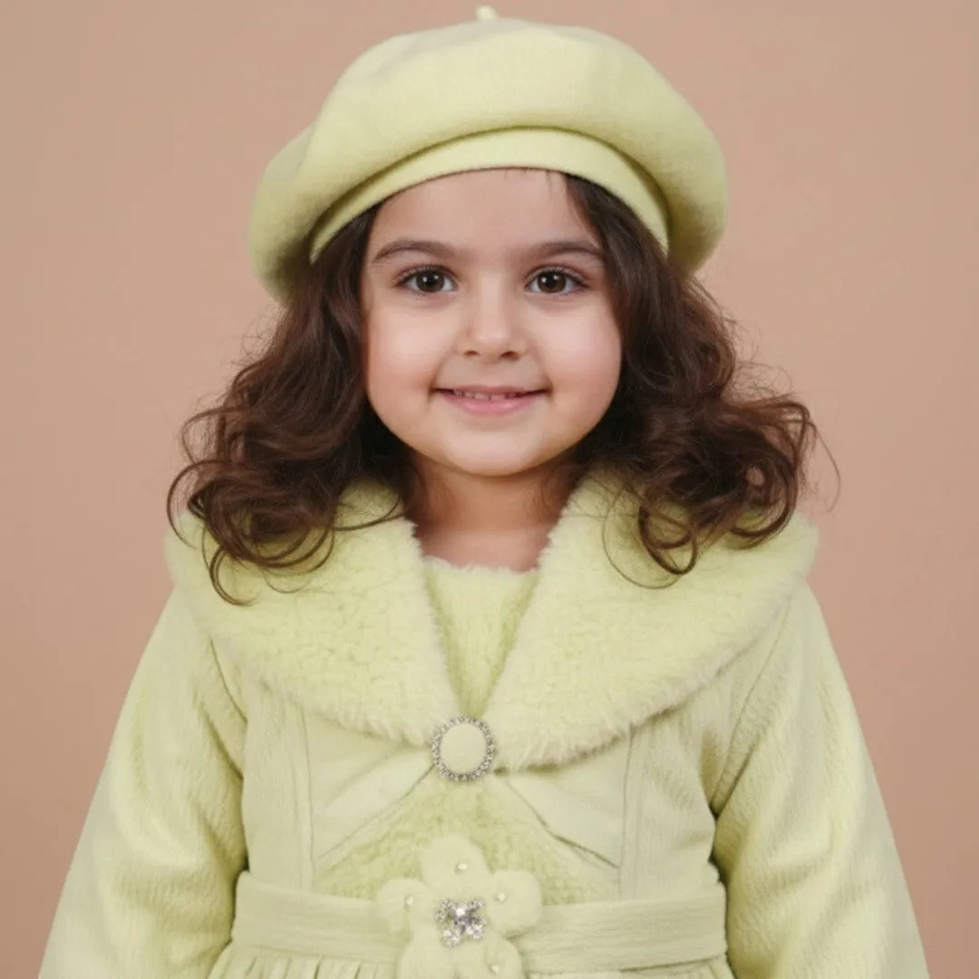 Green Fur Frock Outfit for girls