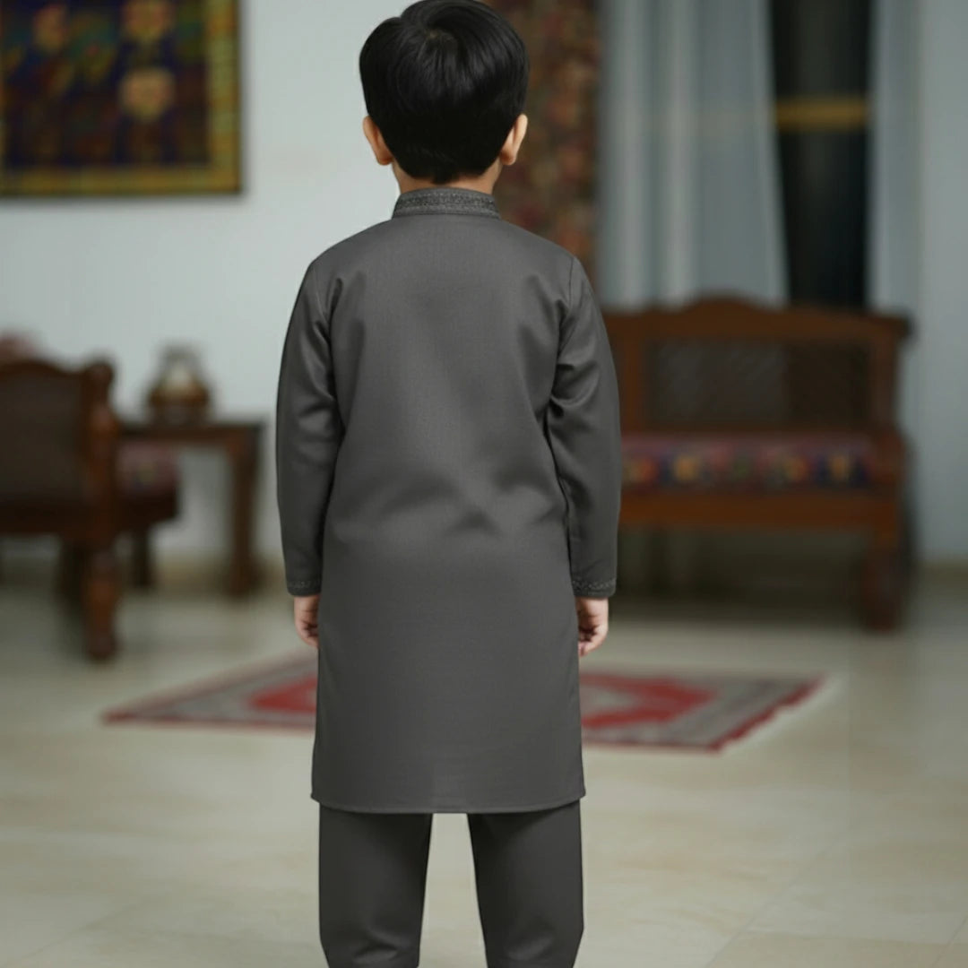 grey color shalwar kameez for kids
