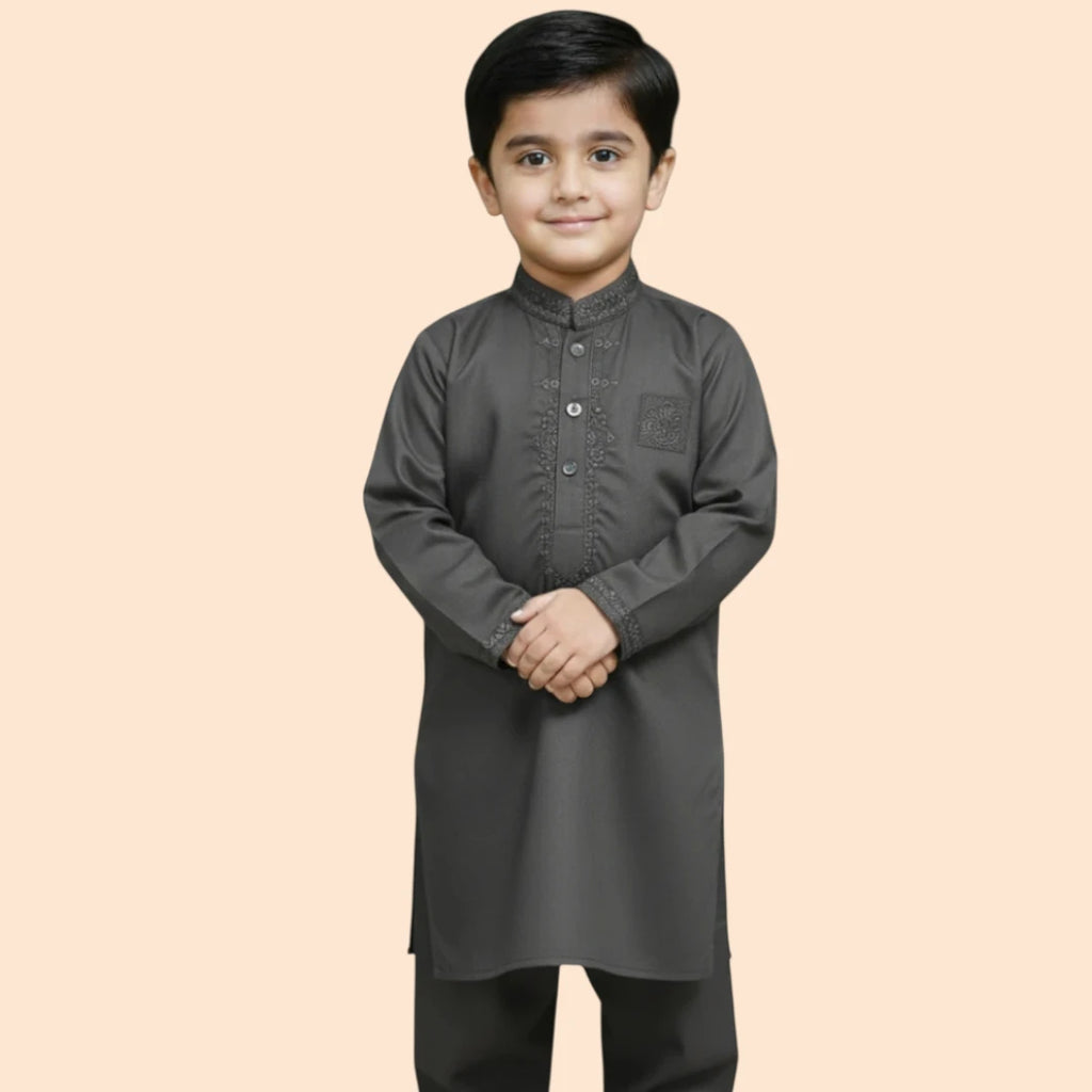 grey color shalwar kameez for kids