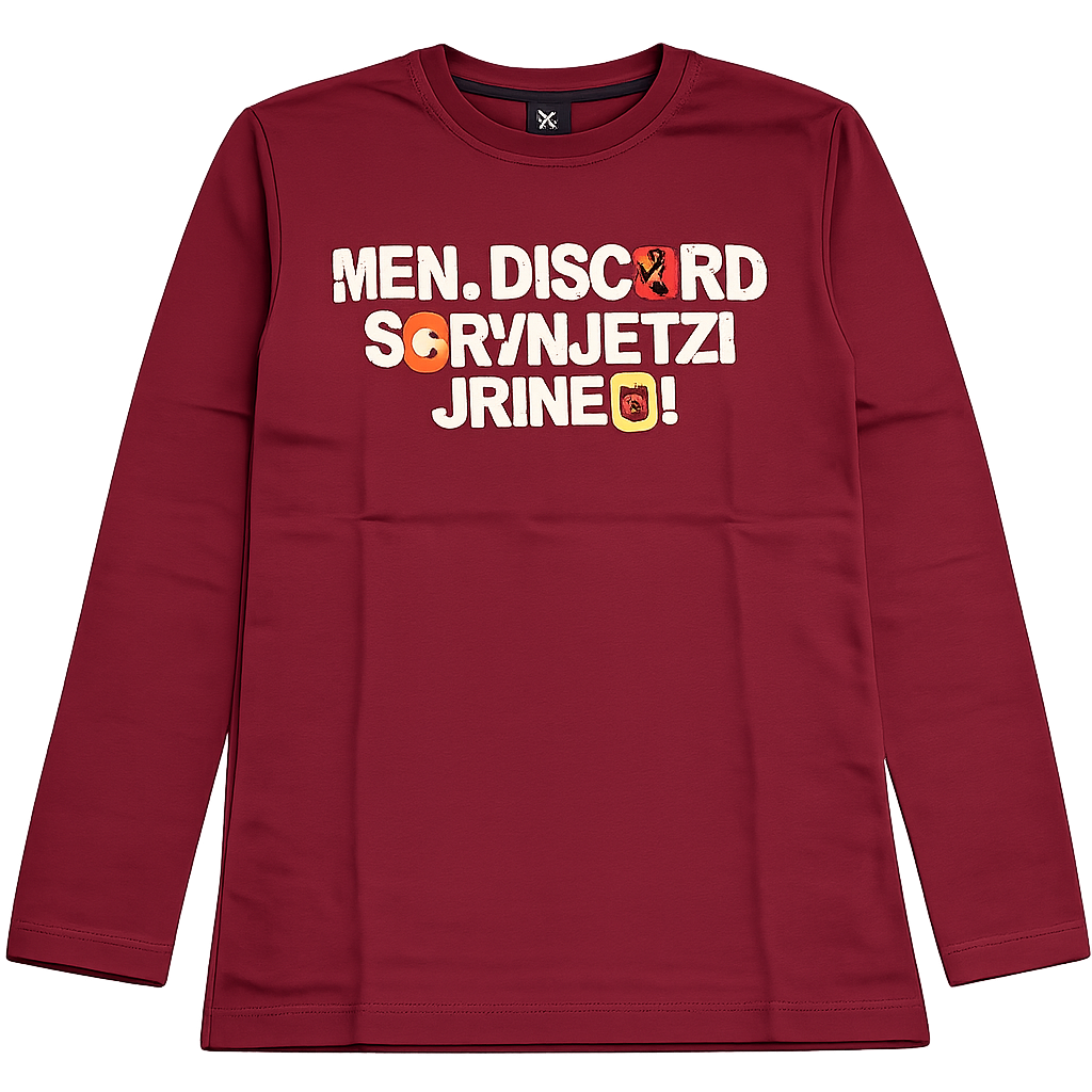 Boys long sleeve graphic T shirt with front text print design, trendy kids casual wear top, comfortable everyday boys outfit for school and outings in Pakistan