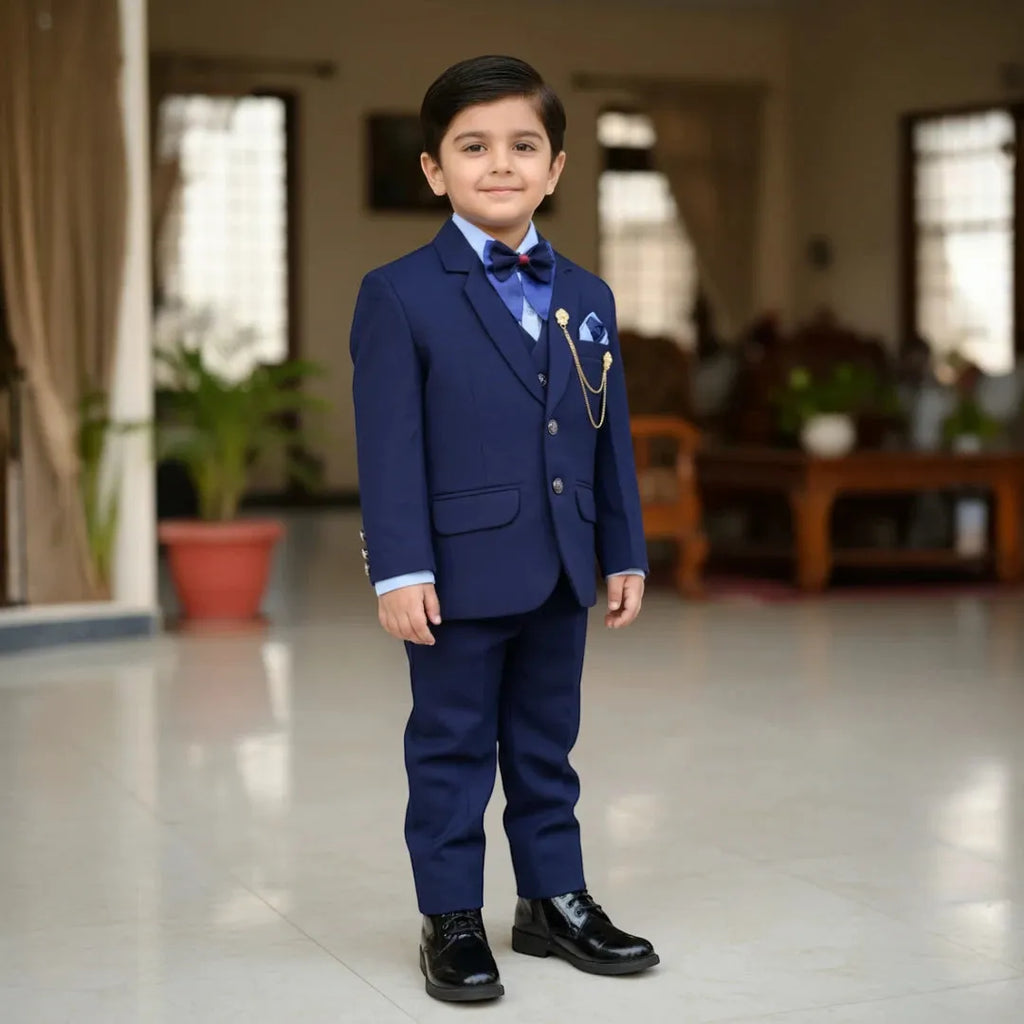 navy blue formal 5 piece suit 
