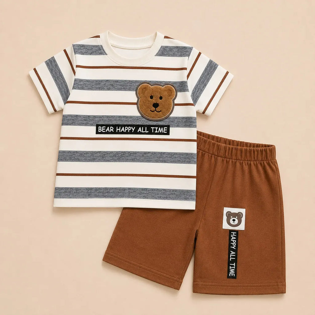 teddy bear shorts shirt for summer collection